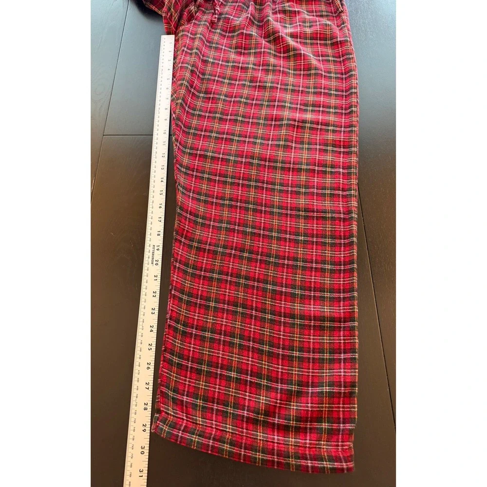Ralph Lauren Polo Sleepwear Pajama Pants Mens L (36-38) Red Plaid Loungewear PJs